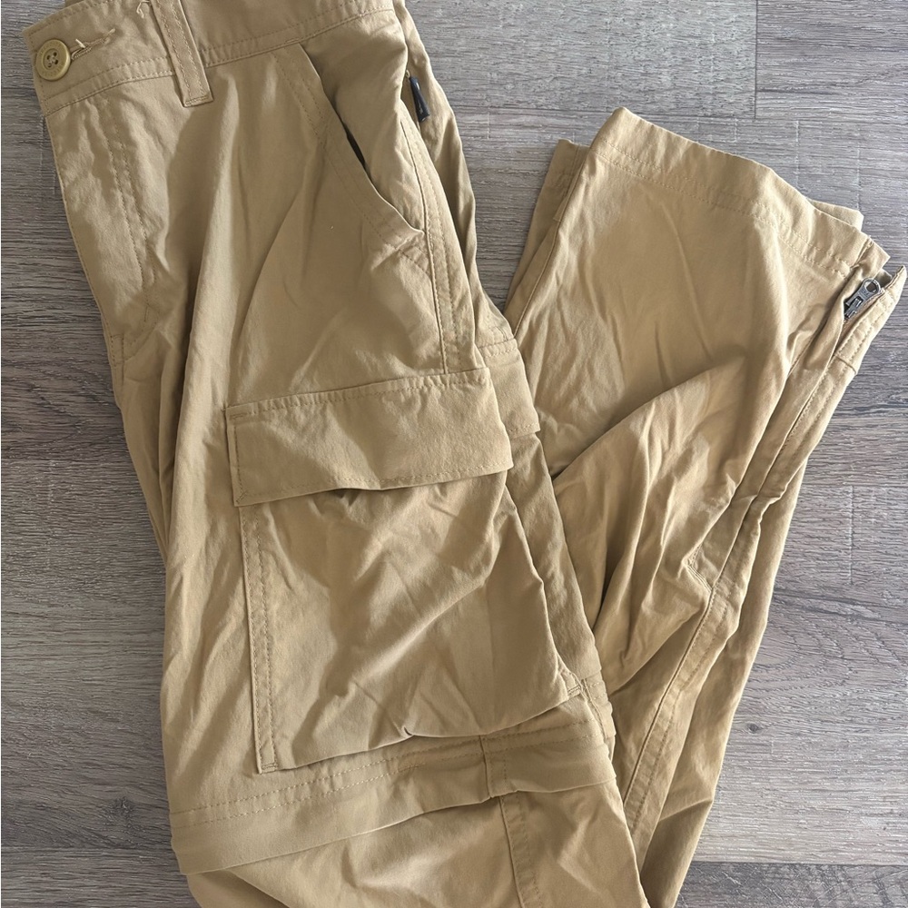 Tan Cargo Pants with Straight Leg Design Youth Medium